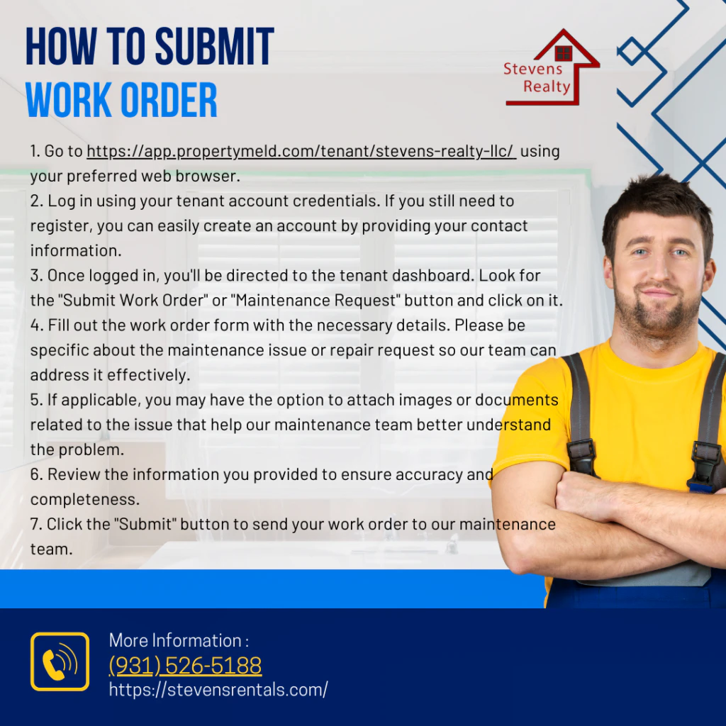 Stevens Realty How To Submit Work Order